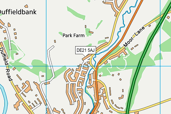 DE21 5AJ map - OS VectorMap District (Ordnance Survey)