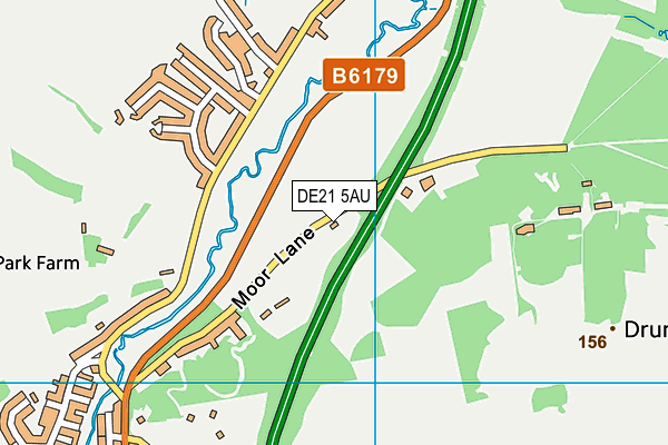 DE21 5AU map - OS VectorMap District (Ordnance Survey)