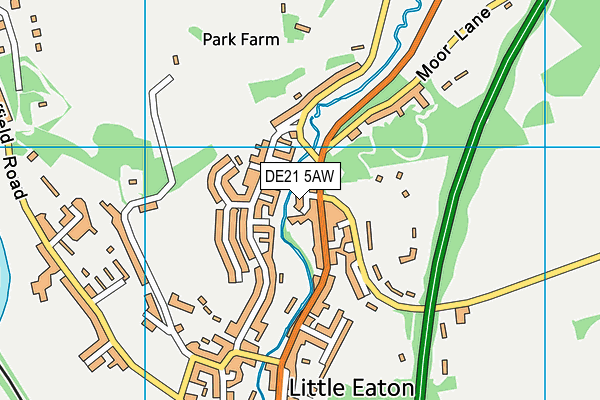 DE21 5AW map - OS VectorMap District (Ordnance Survey)