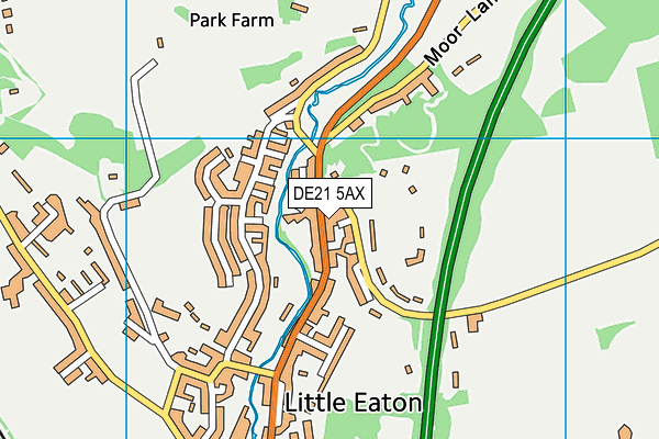 DE21 5AX map - OS VectorMap District (Ordnance Survey)