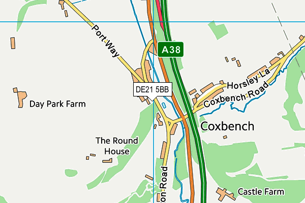 DE21 5BB map - OS VectorMap District (Ordnance Survey)