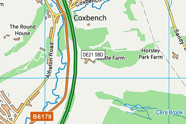 DE21 5BD map - OS VectorMap District (Ordnance Survey)