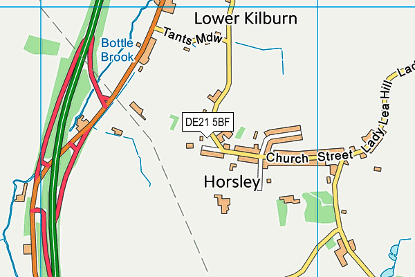 DE21 5BF map - OS VectorMap District (Ordnance Survey)