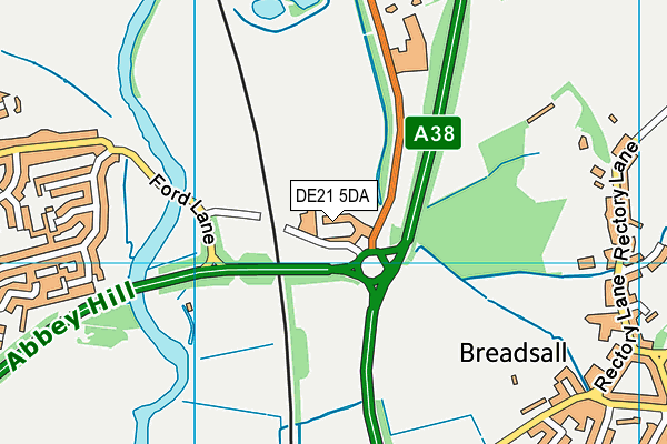 DE21 5DA map - OS VectorMap District (Ordnance Survey)