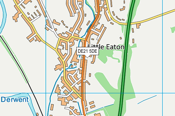 DE21 5DE map - OS VectorMap District (Ordnance Survey)