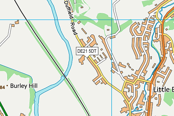 DE21 5DT map - OS VectorMap District (Ordnance Survey)