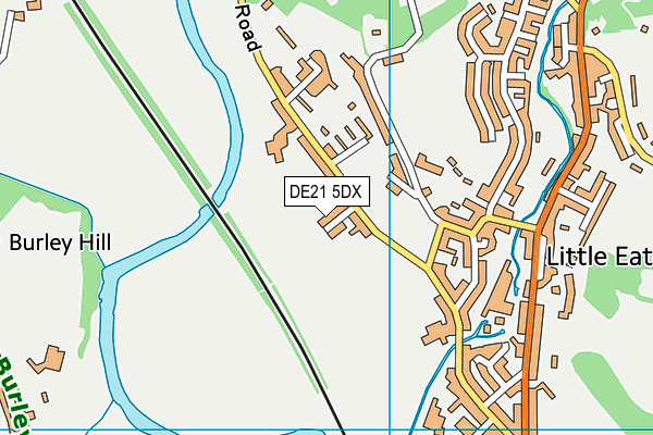 DE21 5DX map - OS VectorMap District (Ordnance Survey)