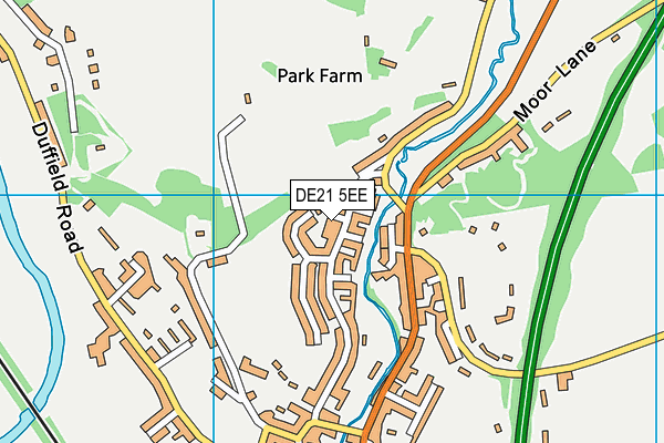 DE21 5EE map - OS VectorMap District (Ordnance Survey)