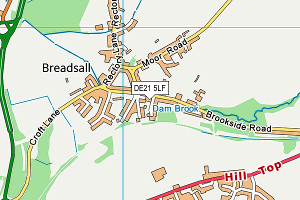 Breadsall Memorial Hall And Playing Fields map (DE21 5LF) - OS VectorMap District (Ordnance Survey)