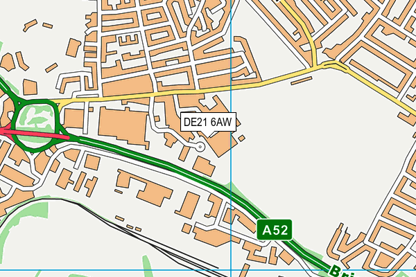 DE21 6AW map - OS VectorMap District (Ordnance Survey)