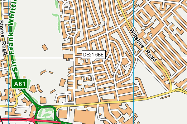 DE21 6BE map - OS VectorMap District (Ordnance Survey)