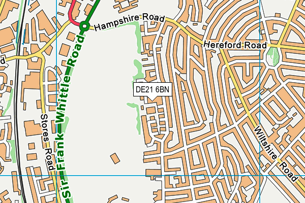 DE21 6BN map - OS VectorMap District (Ordnance Survey)