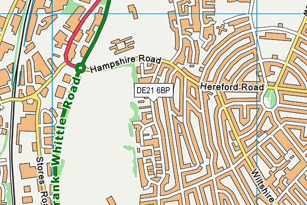 DE21 6BP map - OS VectorMap District (Ordnance Survey)