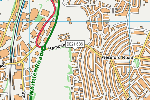 DE21 6BS map - OS VectorMap District (Ordnance Survey)