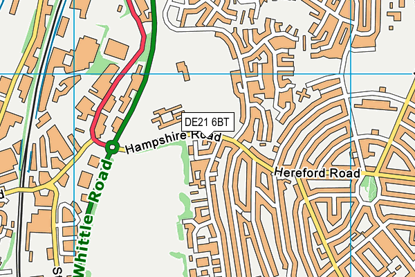 St Giles' Spencer Academy map (DE21 6BT) - OS VectorMap District (Ordnance Survey)