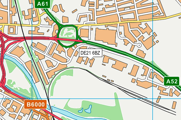 DE21 6BZ map - OS VectorMap District (Ordnance Survey)