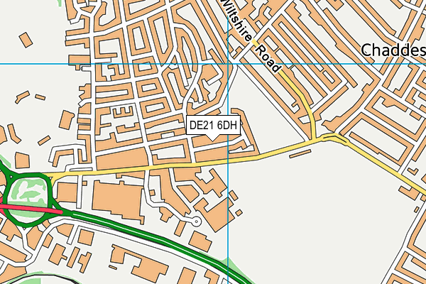 DE21 6DH map - OS VectorMap District (Ordnance Survey)