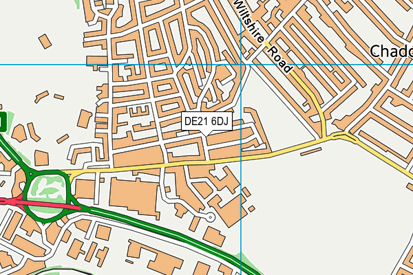 DE21 6DJ map - OS VectorMap District (Ordnance Survey)