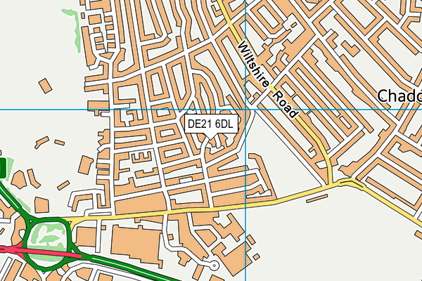 DE21 6DL map - OS VectorMap District (Ordnance Survey)