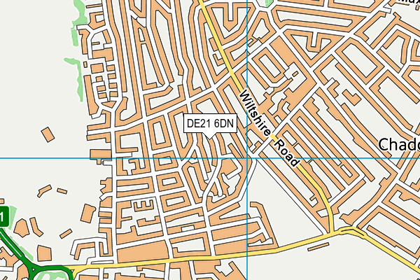 DE21 6DN map - OS VectorMap District (Ordnance Survey)