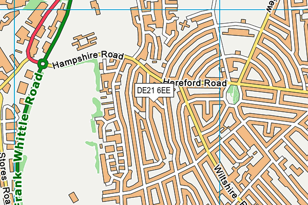 DE21 6EE map - OS VectorMap District (Ordnance Survey)