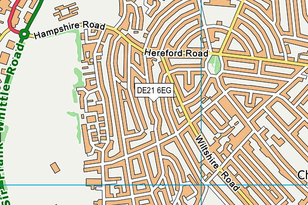 DE21 6EG map - OS VectorMap District (Ordnance Survey)