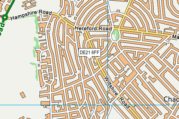 DE21 6FF map - OS VectorMap District (Ordnance Survey)