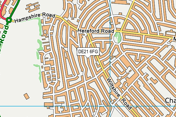 DE21 6FG map - OS VectorMap District (Ordnance Survey)