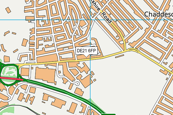 DE21 6FP map - OS VectorMap District (Ordnance Survey)