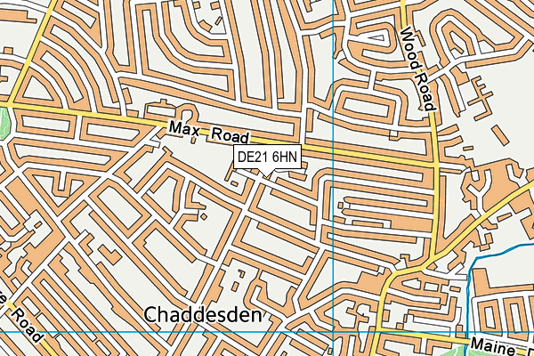 DE21 6HN map - OS VectorMap District (Ordnance Survey)