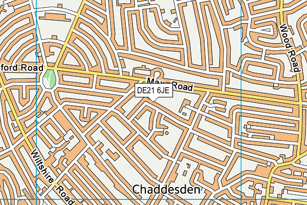 DE21 6JE map - OS VectorMap District (Ordnance Survey)