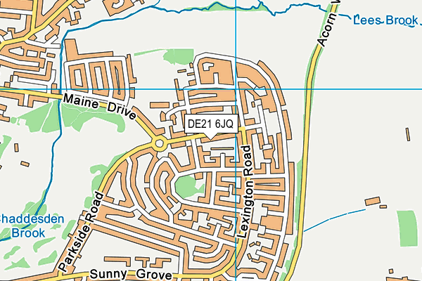 DE21 6JQ map - OS VectorMap District (Ordnance Survey)