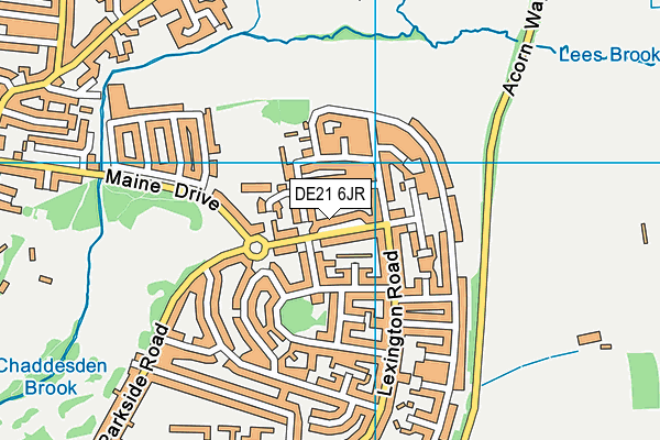 DE21 6JR map - OS VectorMap District (Ordnance Survey)