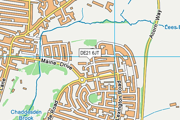 DE21 6JT map - OS VectorMap District (Ordnance Survey)