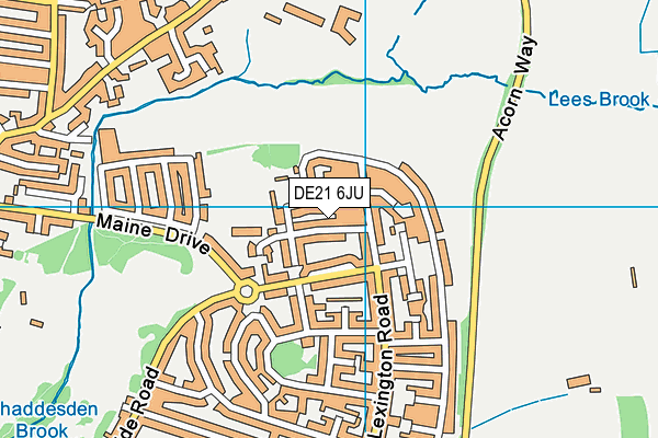 DE21 6JU map - OS VectorMap District (Ordnance Survey)