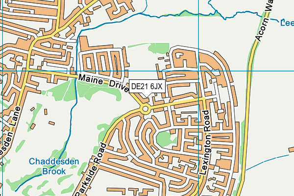 DE21 6JX map - OS VectorMap District (Ordnance Survey)