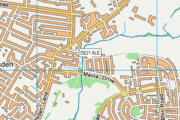 DE21 6LE map - OS VectorMap District (Ordnance Survey)