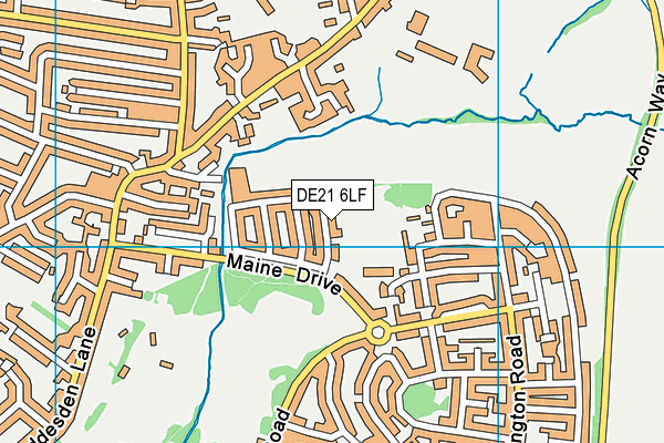 DE21 6LF map - OS VectorMap District (Ordnance Survey)