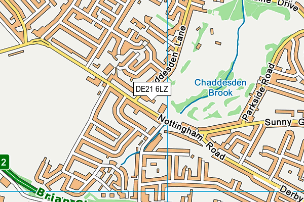 DE21 6LZ map - OS VectorMap District (Ordnance Survey)