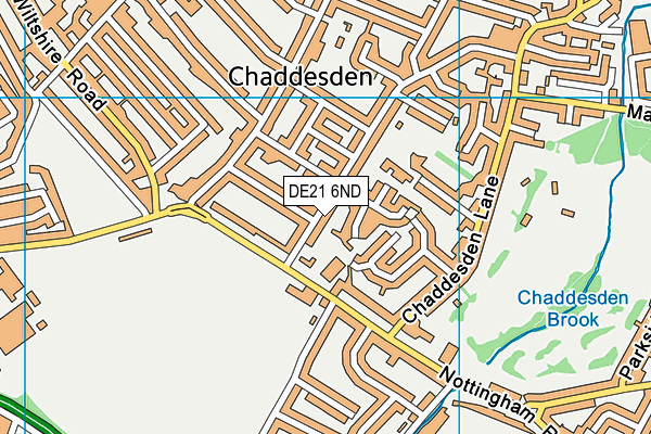 DE21 6ND map - OS VectorMap District (Ordnance Survey)