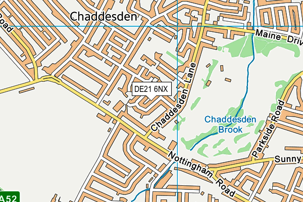 DE21 6NX map - OS VectorMap District (Ordnance Survey)