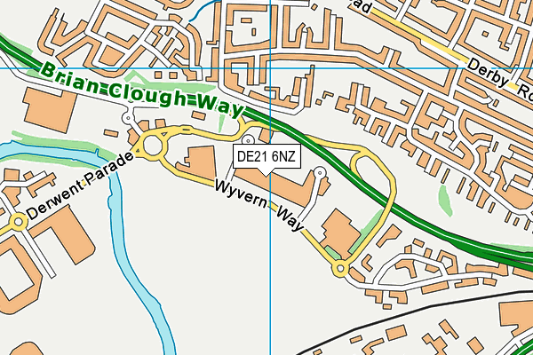 DE21 6NZ map - OS VectorMap District (Ordnance Survey)