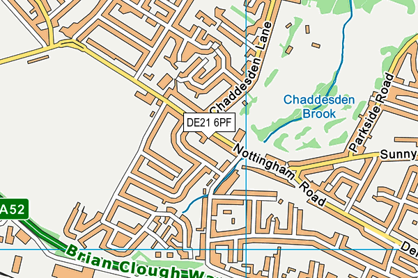 DE21 6PF map - OS VectorMap District (Ordnance Survey)