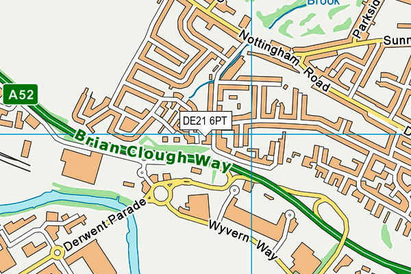 DE21 6PT map - OS VectorMap District (Ordnance Survey)