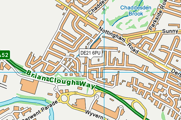 DE21 6PU map - OS VectorMap District (Ordnance Survey)