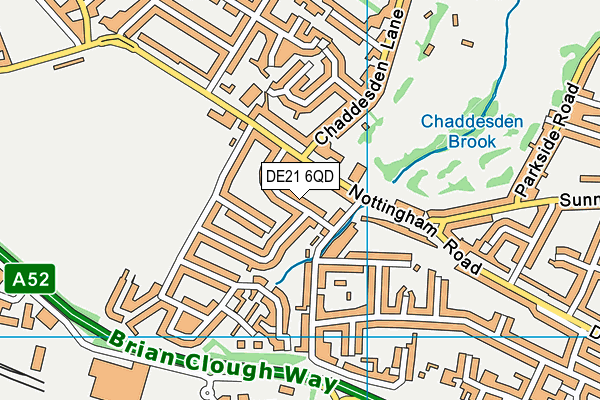 DE21 6QD map - OS VectorMap District (Ordnance Survey)
