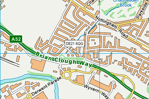 DE21 6QG map - OS VectorMap District (Ordnance Survey)