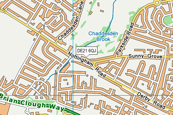 DE21 6QJ map - OS VectorMap District (Ordnance Survey)