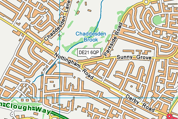 DE21 6QP map - OS VectorMap District (Ordnance Survey)