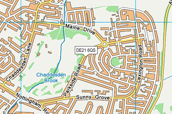 DE21 6QS map - OS VectorMap District (Ordnance Survey)